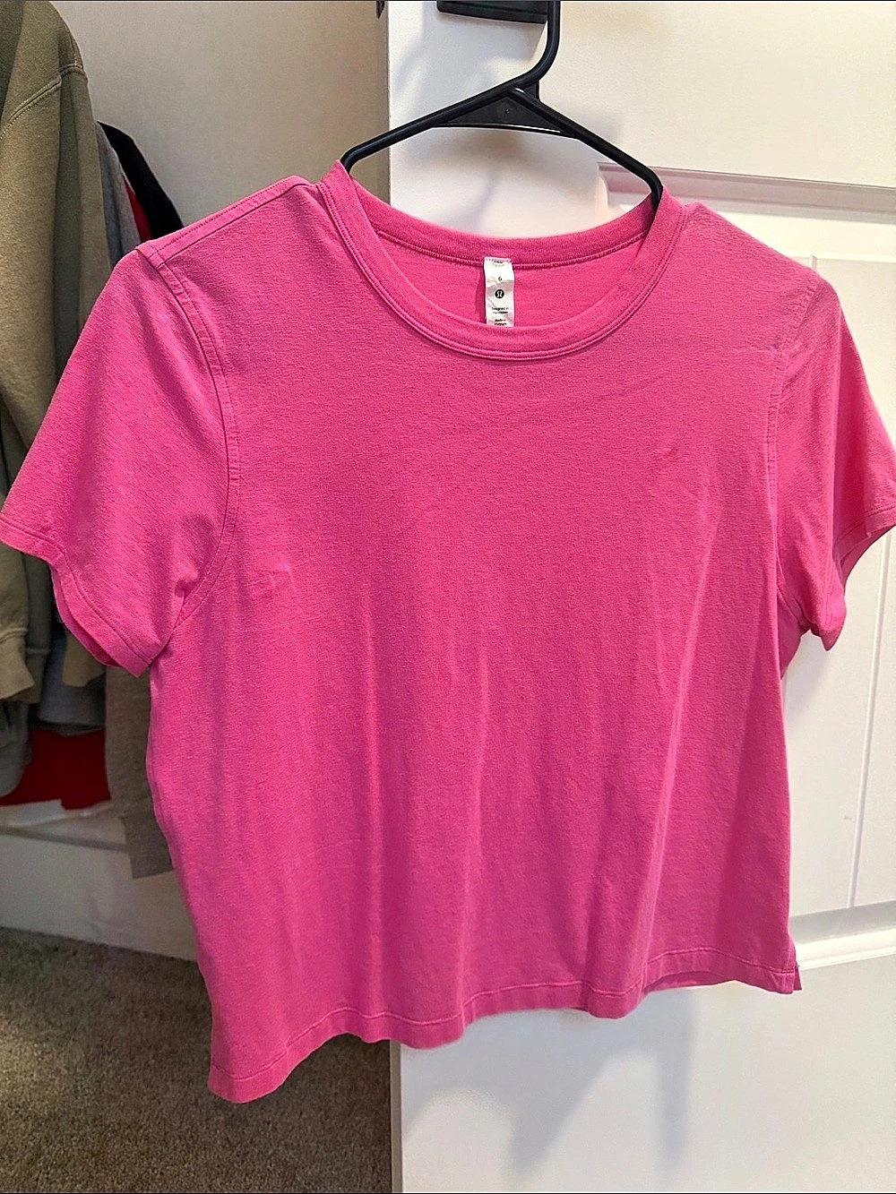 Lululemon classic cotton bland tee Short Sleeve Pink Tee